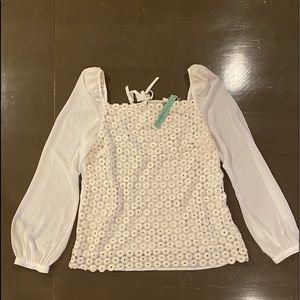 IVORY Blouse with Square Neckline